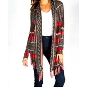 EUC Billabong Designer’s Closet Boho Aztec Cardigan Duster